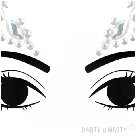 make up party krysztalki na twarz swiecace w ciemnosci bialy partydeco