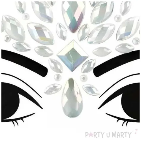 make up party krysztalki na twarz swiecace w ciemnosci bialy partydeco