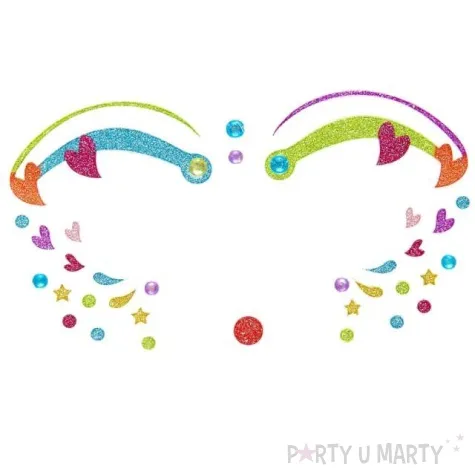 make up party naklejki na twarz klaun wielokolorowy widmann