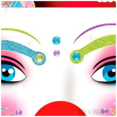 make up party naklejki na twarz klaun wielokolorowy widmann