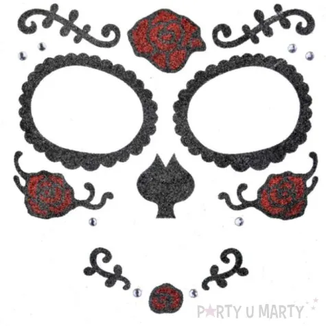 make up party naklejki na twarz los muertos czarno czerwone arpex