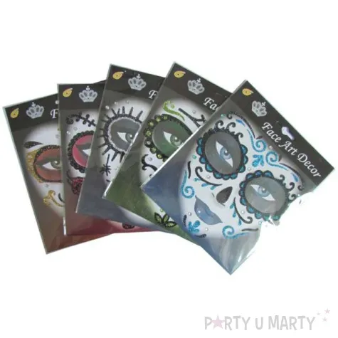 make up party naklejki na twarz los muertos czarno czerwone arpex