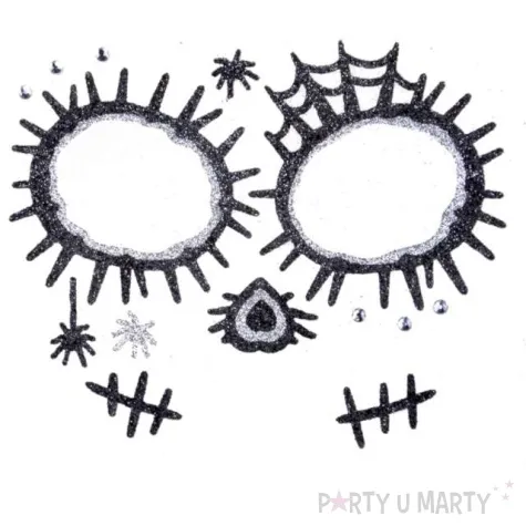 make up party naklejki na twarz los muertos czarno srebrne arpex