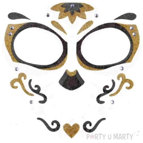 make up party naklejki na twarz los muertos czarno zlote arpex