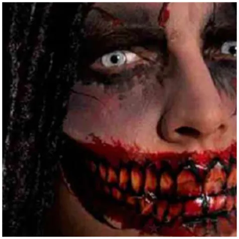 make up party tatuaz zeby naklejka czerwony carnival toys