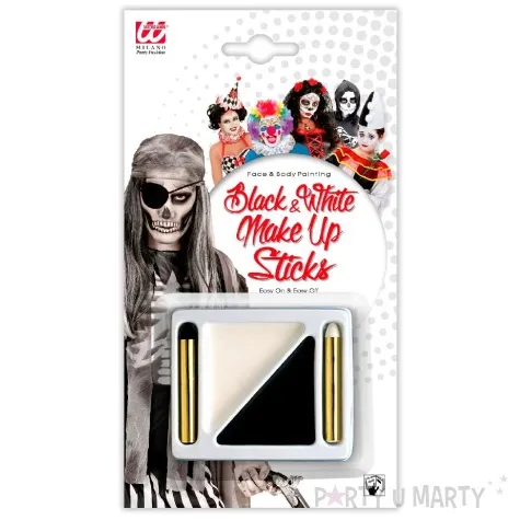 make up party zestaw farbki i kredki czarno bialy widmann