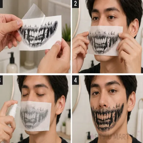 makijaz do stroju na halloween dia dde los muertos tatuaze zmywalne sztuczne zeby demon make up