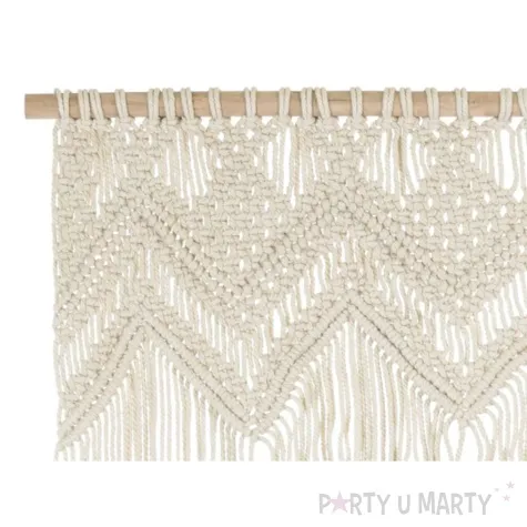 makrama kurtyna boho partydeco biala 104x182 cm