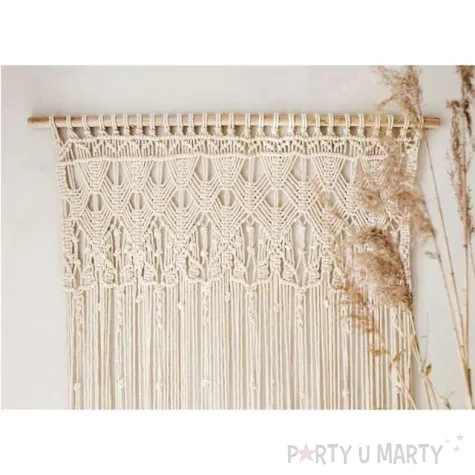 makrama kurtyna boho pelna partydeco biala 94 5x171 cm