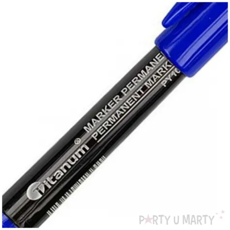 marker permanentny okragly cienki niebieski titanum 2 mm