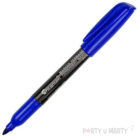 marker permanentny okragly cienki niebieski titanum 2 mm