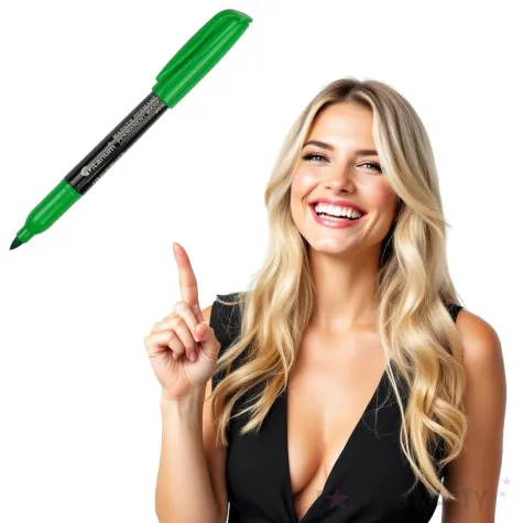 marker permanentny okragly cienki zielony titanum 2 mm