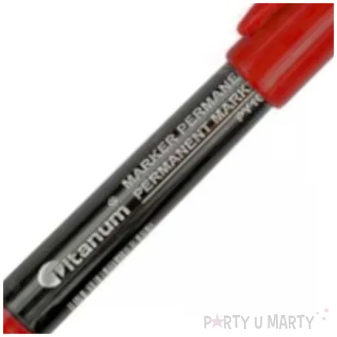 marker permanentny sciety cienki czerwony titanum 1 4 2 mm