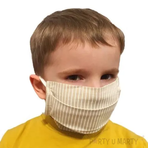 maseczka bawelniana classic child na gumce dziecieca kremowa