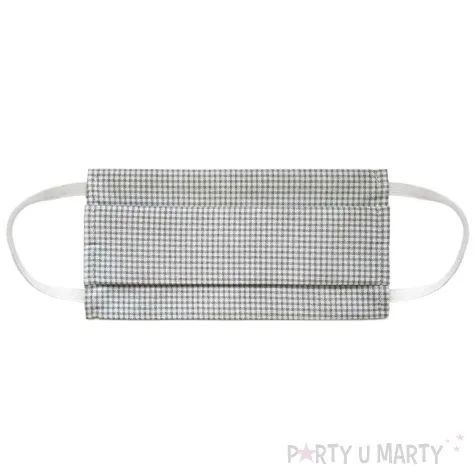 maseczka bawelniana classic child na gumce dziecieca szara kratka