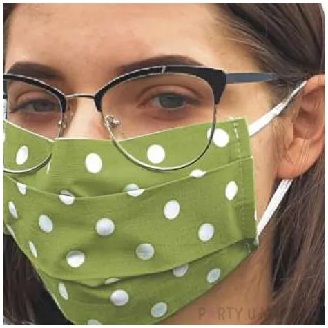 maseczka bawelniana dots adult na gumce zielona