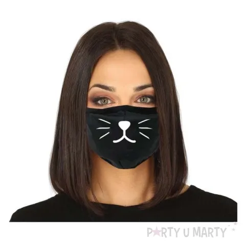maseczka dla doroslych kotek czarna guirca