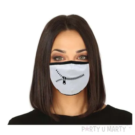 maseczka dla doroslych milczace usta biala guirca