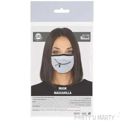 maseczka dla doroslych milczace usta biala guirca