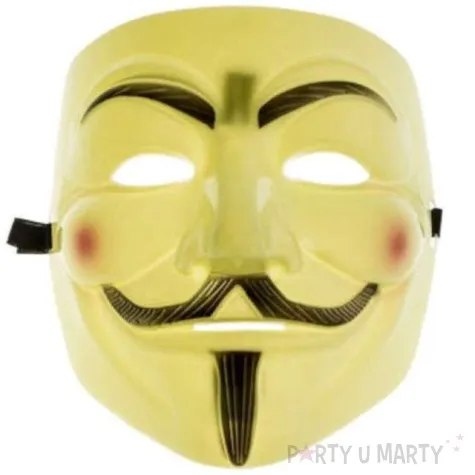 maska anonymous kremowa plastikowa