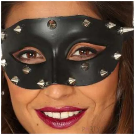 maska bdsm z cwiekami czarna guirca