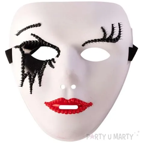 maska biala ukryta twarz carnival toys