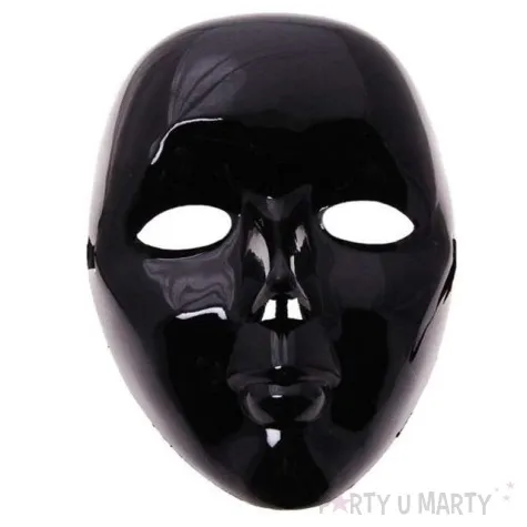maska czarna twarz plastikowa