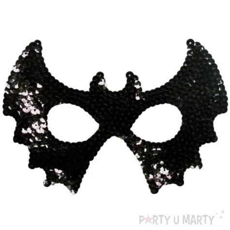 maska czarny nietoperz cekinowa arpex