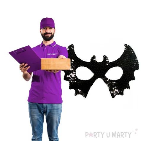 maska czarny nietoperz cekinowa arpex