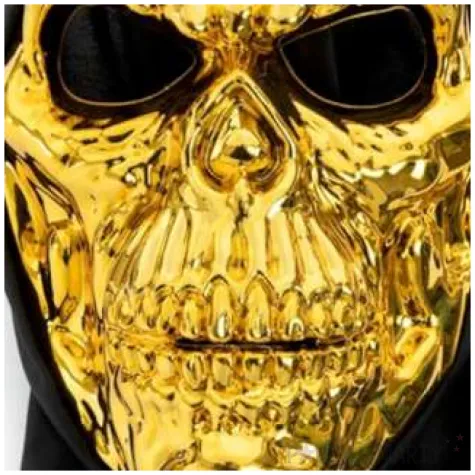 maska czaszka terminator zlota partypal