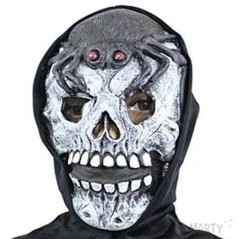 maska czaszka z pajakiem lateksowa straszna 01