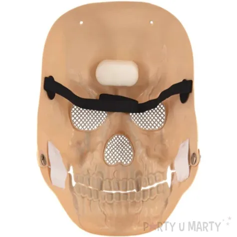 maska czaszka z ruchoma szczeka bezowy partypal