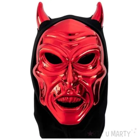 maska demoniczny diabel z rogami czerwona partypal