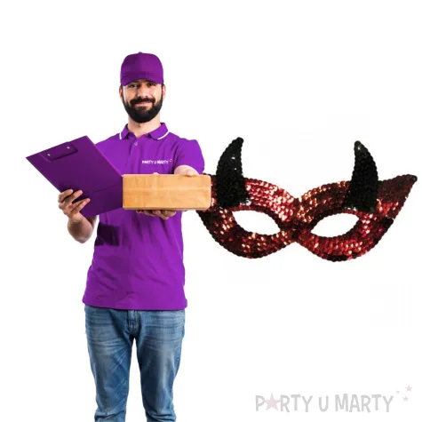 maska diablica z rogami cekinowa arpex