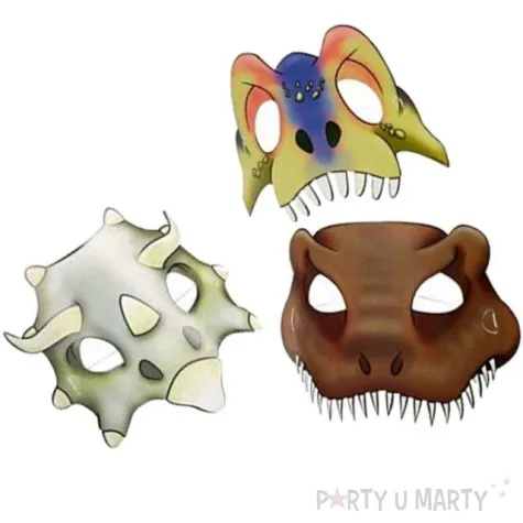 maska dinozaury papierowa amscan 8 szt