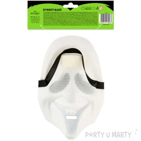 maska duszek bialy plastikowa partypal