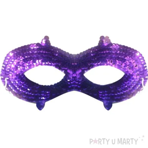 maska fioletowy zorro cekinowa arpex