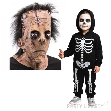 maska frankenstein z wlosami lateksowa carnival toys