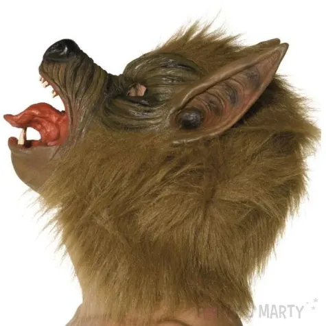 maska futrzasty wilkolak brazowa lateksowa smiffys