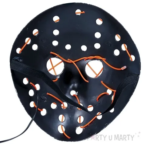 maska hockey swiecacy usmiech srebrny guirca