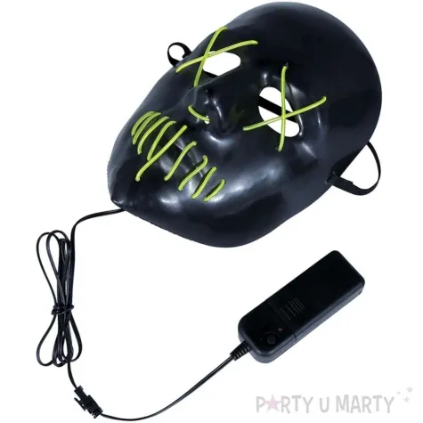 maska horror face swiecaca czarny guirca