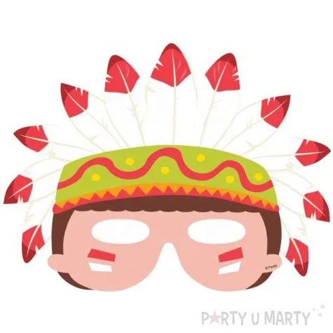 maska indianskie party papierowa godan 3 szt