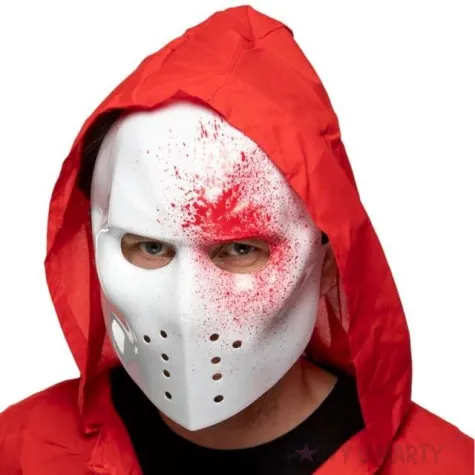 maska jason z krwia piatek 13 biala partypal