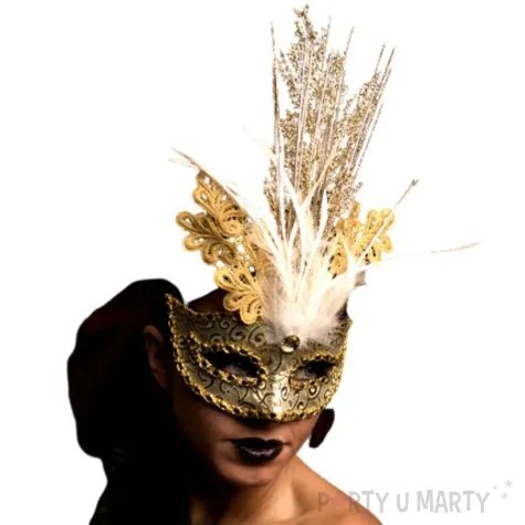 maska karnawalowa brokatowa elegancja zlota carnival toys