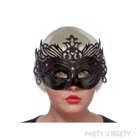 maska karnawalowa czarna z ornamentem