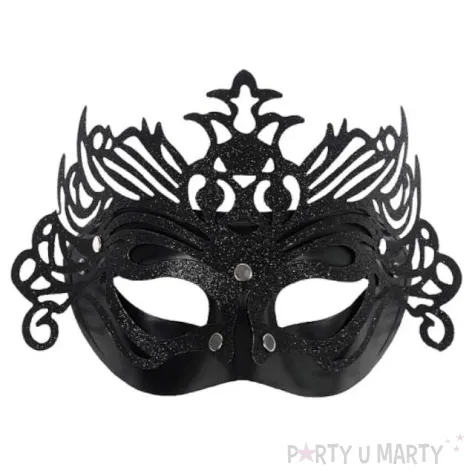 maska karnawalowa czarna z ornamentem