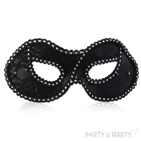 maska karnawalowa dama z koronka czarna