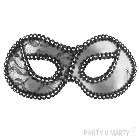 maska karnawalowa dama z koronka srebrna