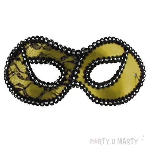 maska karnawalowa dama z koronka zlota