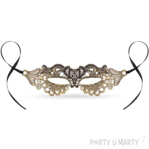 maska karnawalowa dama zlota azurowa godan